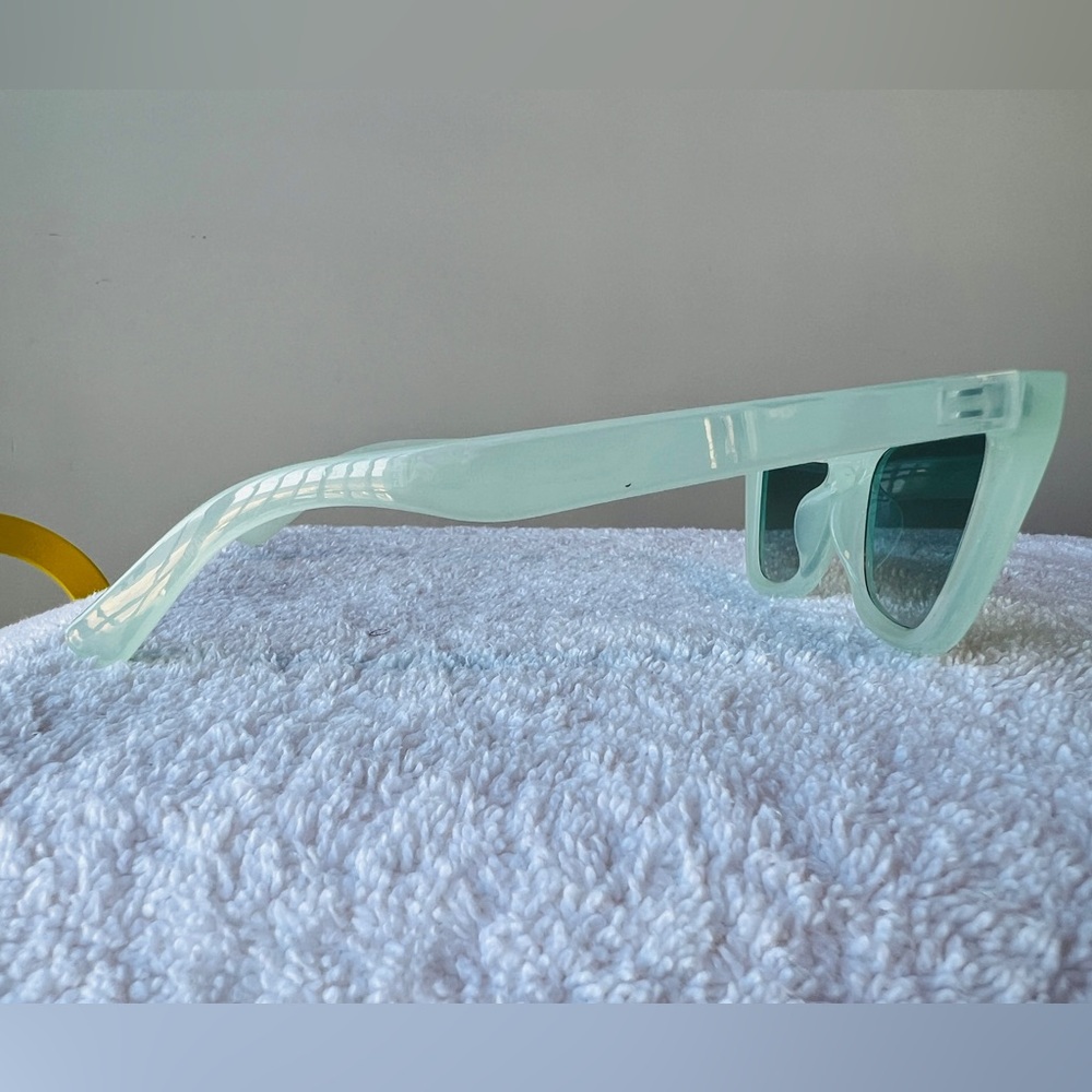 Men’s / Unisex Two Cat-Eye Sunglasses Pair - Mint & Burgundy with Mirrored Duo - Picture 7 of 10